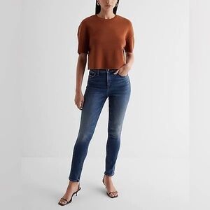 Express Crew Neck Short Sleeve Boxy Sweater